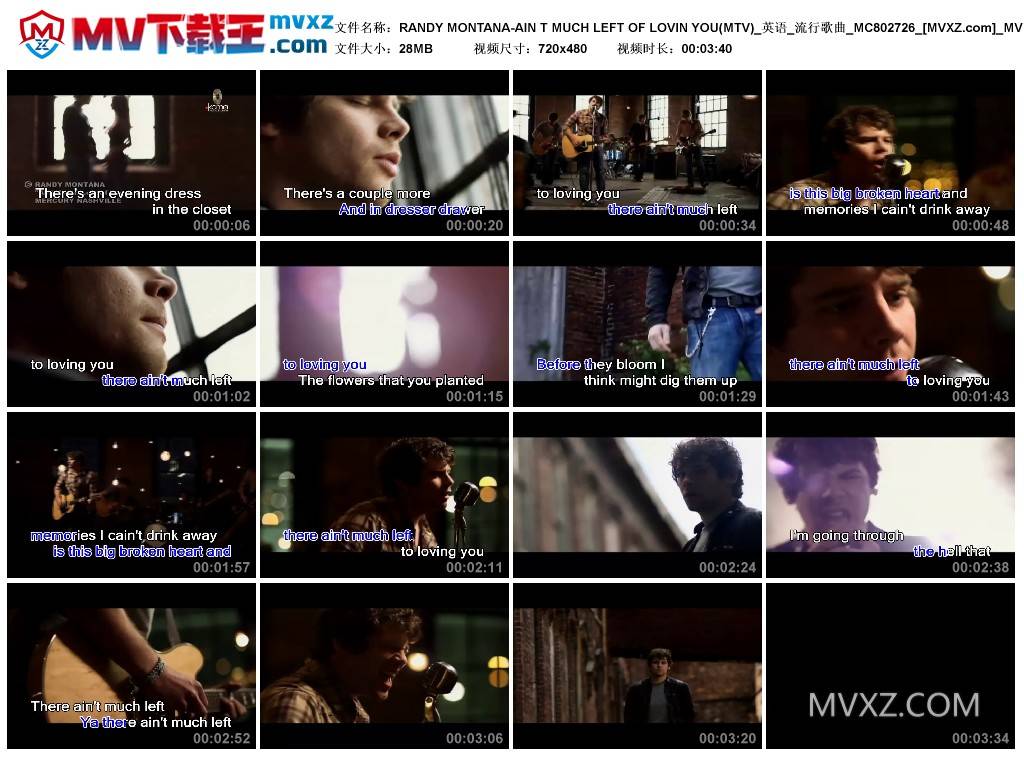 RANDY MONTANA-AIN T MUCH LEFT OF LOVIN YOU(MTV)_英语_流行歌曲_MC802726